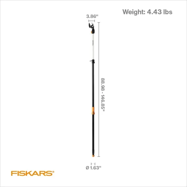 Fiskars 2in1 Extendable Tree Pruner and Pole Saw Extends to 12 feet with 12Inch DoubleGrind Saw and Double Locking SystemPole Saw  Pruner