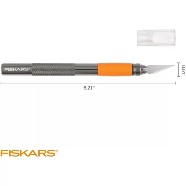 Fiskars SoftGrip Detail Craft Knife  8quot Exacto Knife for Crafting  MultiUse Exacto Blade Included with Protective Cover8 in Exacto Knife