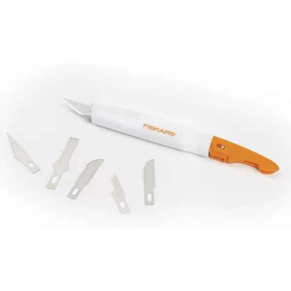 Fiskars SoftGrip Detail Craft Knife  8quot Exacto Knife for Crafting  MultiUse Exacto Blade Included with Protective CoverCutting  Carving Set