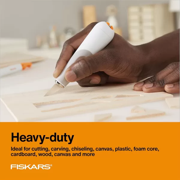 Fiskars SoftGrip Detail Craft Knife  8quot Exacto Knife for Crafting  MultiUse Exacto Blade Included with Protective CoverEasy Change Knife  2 Blade