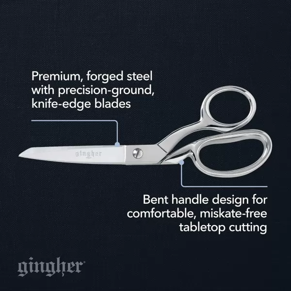 Gingher Dressmakers Fabric Scissors with Protective Sheath  7quot Stainless Steel Shears  Sharp Knife Edge Fabric Scissors  SilverEdge Dressmakers Shears