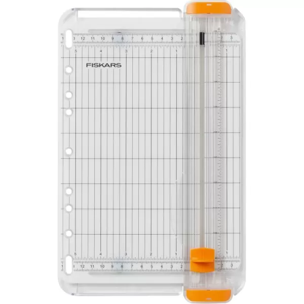 Fiskars Precision Paper Trimmer Easy Safe and Accurate for Crafts Gifts Cards Photos Always Cuts Straight SwingOut Arm Extends Measurements Lightweight and Portable Sharp Paper CutterSureCut Portable