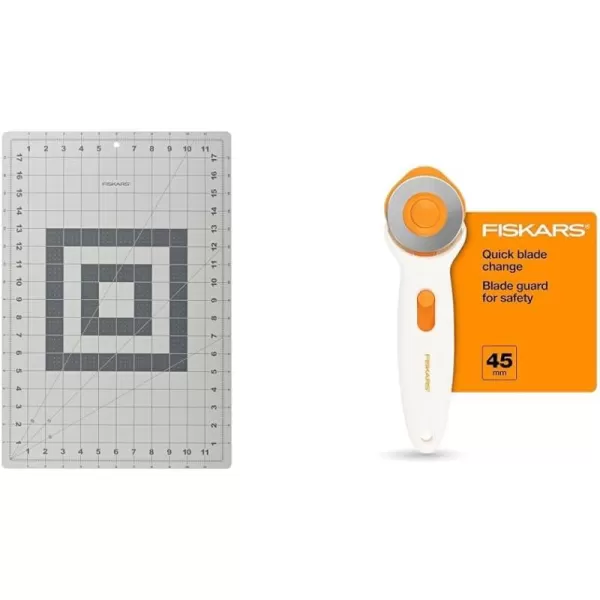 Fiskars Self Healing Cutting Mat with Grid for Sewing Quilting and Crafts  12quot x 18 Grid  Fashion  LilacMountain HazeGray Premium Stick