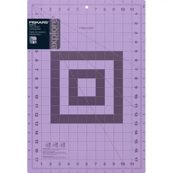 Fiskars Self Healing Cutting Mat with Grid for Sewing Quilting and Crafts  12quot x 18 Grid  Fashion  LilacMountain HazeLilac