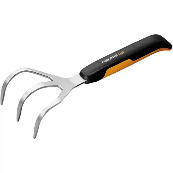 Fiskars Xact Hand Rake Heavy Duty Gardening Hand Tool with Ergonomic Handle and Hanging HoleCultivator