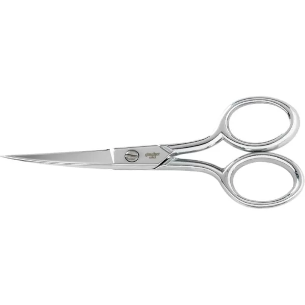 Gingher Appliqu Scissors  6quot PaddleShaped Scissors for Needlework and Rug Making  SilverSilver