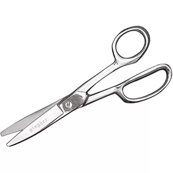 Gingher Utility Shears with Protective Sheath  8quot Stainless Steel Fabric Scissors  BluntTip Knife Edge Fabric Shears  Silver