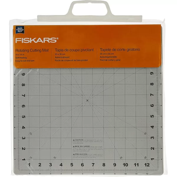 imageFiskars Rotating Cutting Mat  14quot x 14quot Grid to Cut Fabric Squares Easily  Perfect for Quilting Sewing and Craft Projects  SelfHealing Mat  Gray