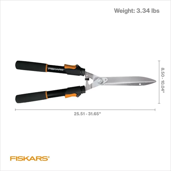 imageFiskars PowerLever Hedge Shears  25quot33quot Extendable Handle  Plant Cutting Scissors  Yard and Garden Tools  OrangeBlack25