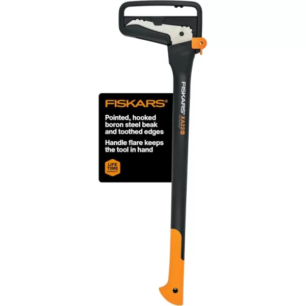 imageFiskars 12quot Hookaroon  NonSlip Grip Handle with Pointed Angled Blade  Landscaping Tool for Rotating Dragging Stacking Logs  BlackOrangeHookaroon 28 In