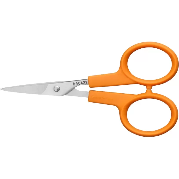 imageFiskars OrangeHandled Straight Detail Scissors Stainless Steel Blades Ambidextrous Doubleloop Handle