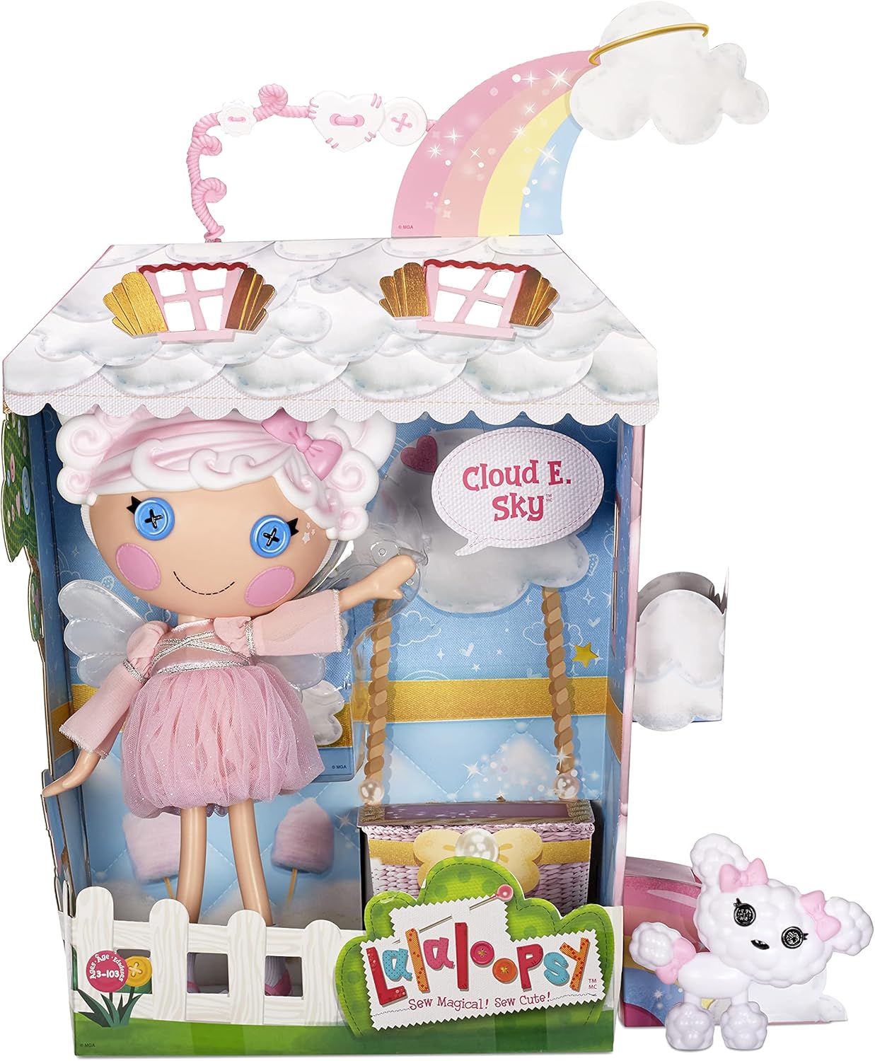 Lalaloopsy  Cloud E Sky ampamp Pet Poodle 13quot Angel Doll with White Hair Halo Wings Pink Outfit ampamp Accessories Reusable House Playset Gifts for Kids Toys for Girls Ages 3 4 5 to 103 Years