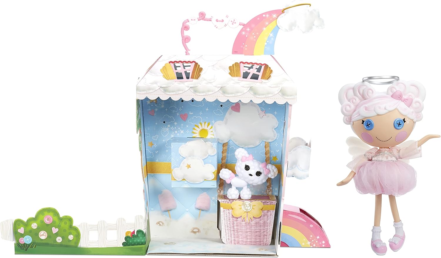 Lalaloopsy  Cloud E Sky ampamp Pet Poodle 13quot Angel Doll with White Hair Halo Wings Pink Outfit ampamp Accessories Reusable House Playset Gifts for Kids Toys for Girls Ages 3 4 5 to 103 Years