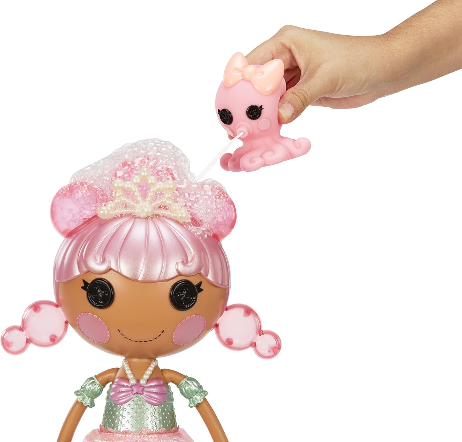 Lalaloopsy Bubbly Mermaid Doll Laguna Sea Splash ampamp Pet Octopus Dolls Hair Makes Bubbles ampamp Pet Squirts Water Shell tub Bubbles Solution ampamp Reusable Packaging Playhouse for Ages 3103 578963