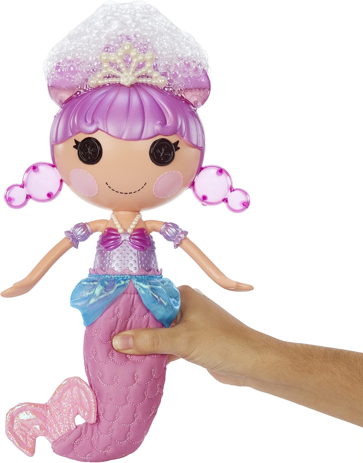 Lalaloopsy Bubbly Mermaid Doll Ocean Seabreeze ampamp Pet Jellyfish Dolls Hair Makes Bubbles ampamp Pet Squirts Water Shell tub Bubbles Solution ampamp Reusable Packaging Playhouse for Ages 3103 578970