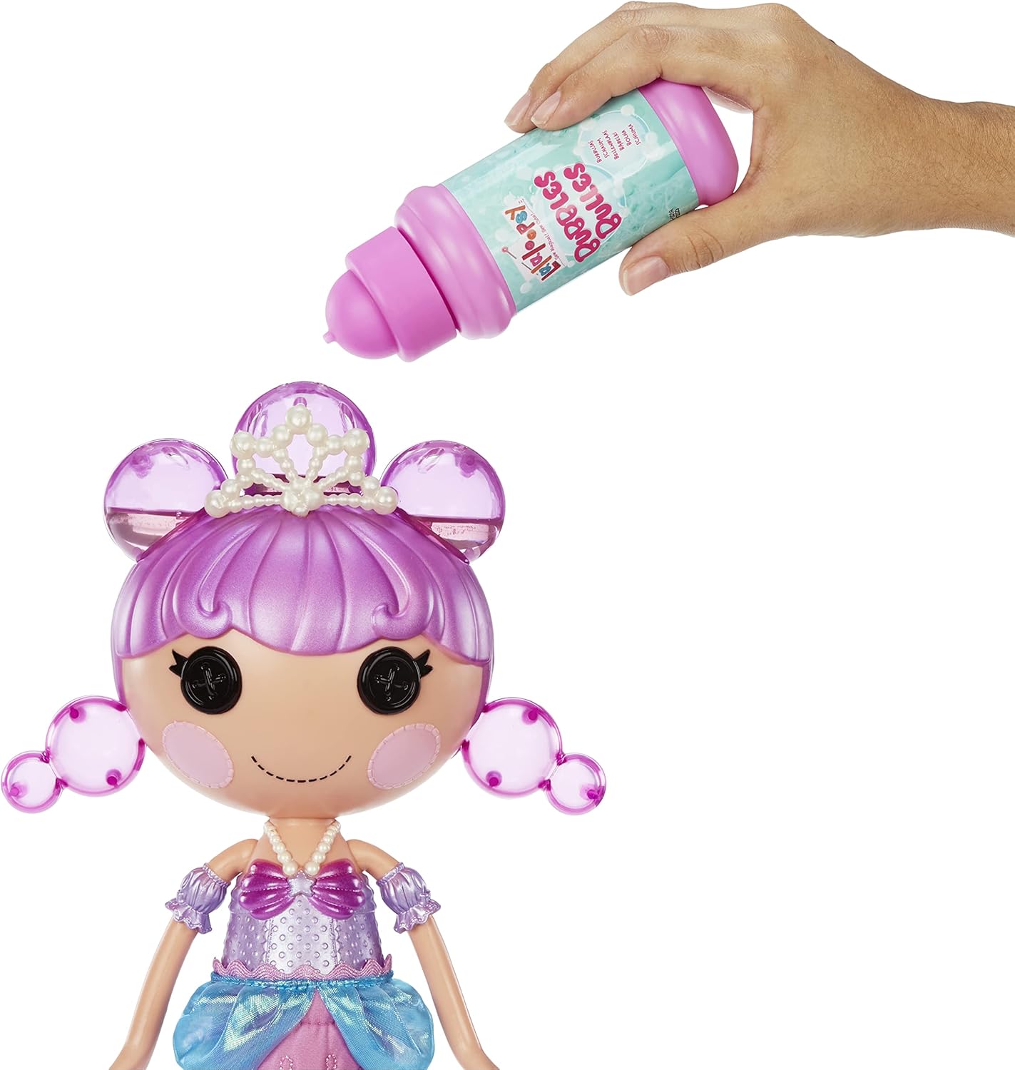 Lalaloopsy Bubbly Mermaid Doll Ocean Seabreeze ampamp Pet Jellyfish Dolls Hair Makes Bubbles ampamp Pet Squirts Water Shell tub Bubbles Solution ampamp Reusable Packaging Playhouse for Ages 3103 578970