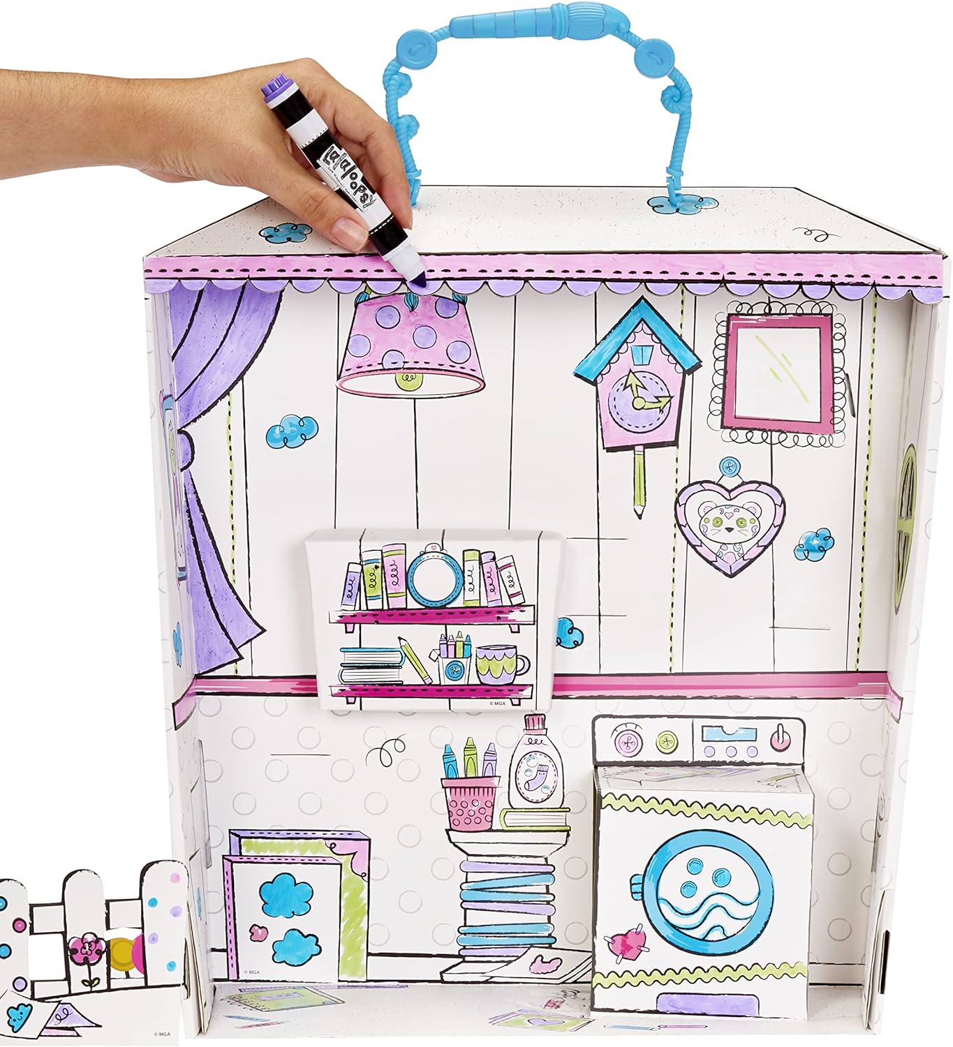 Lalaloopsy Color Me Doll  Penny Dots N Blots 13quot Artist Soft Doll  Pet Cheetah Washable Markers Removable Fashions Reusable Playset Easel ampamp Canvases  Draw Color Wash ampamp Repeat