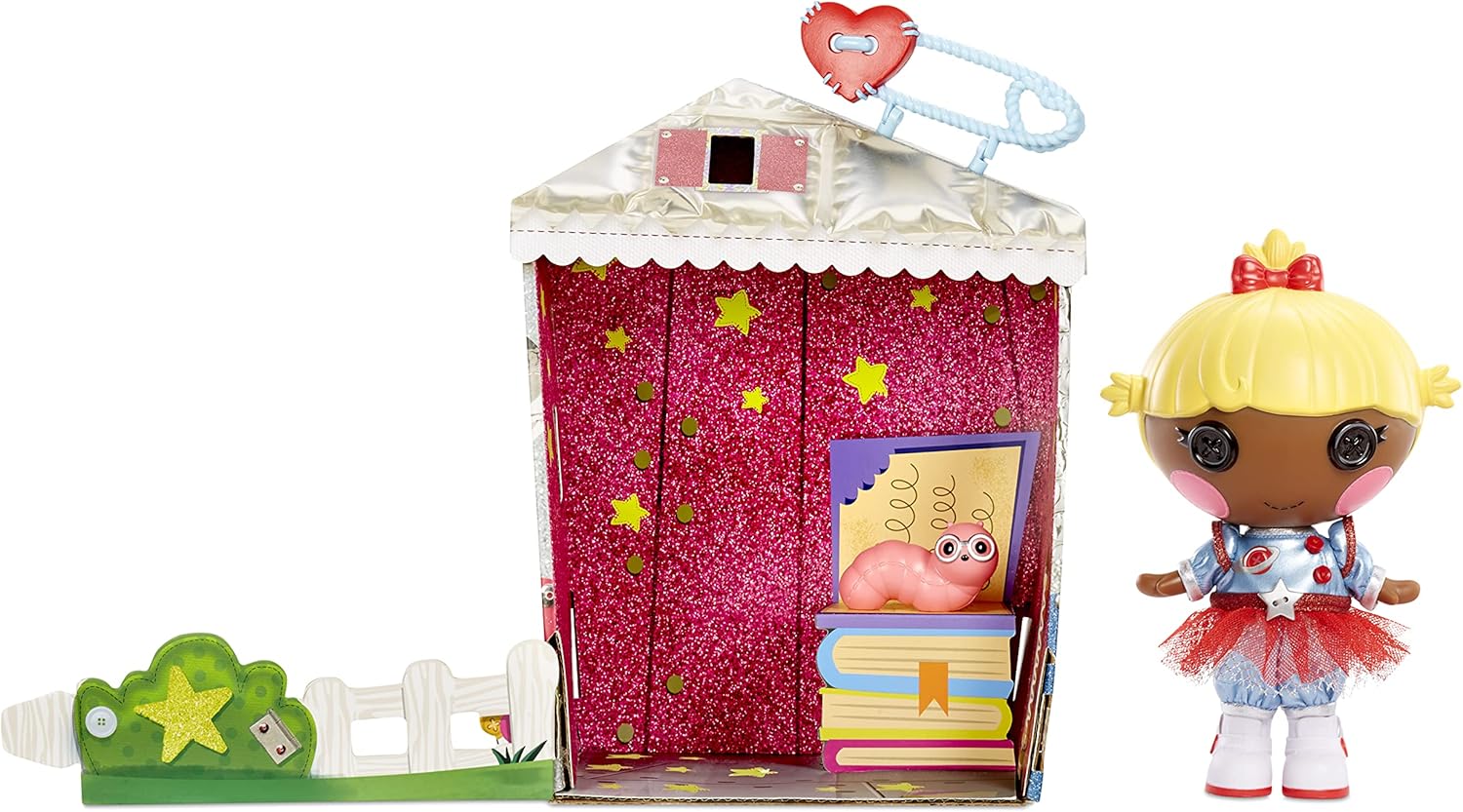 Lalaloopsy Littles Doll Comet Starlight ampamp Pet Bookworm 7quot STEM Astronaut Doll with BlueRed Outfit ampamp Accessories Reusable House Playset Gifts for Kids Toys for Girls Ages 3 4 5 to 103 Years