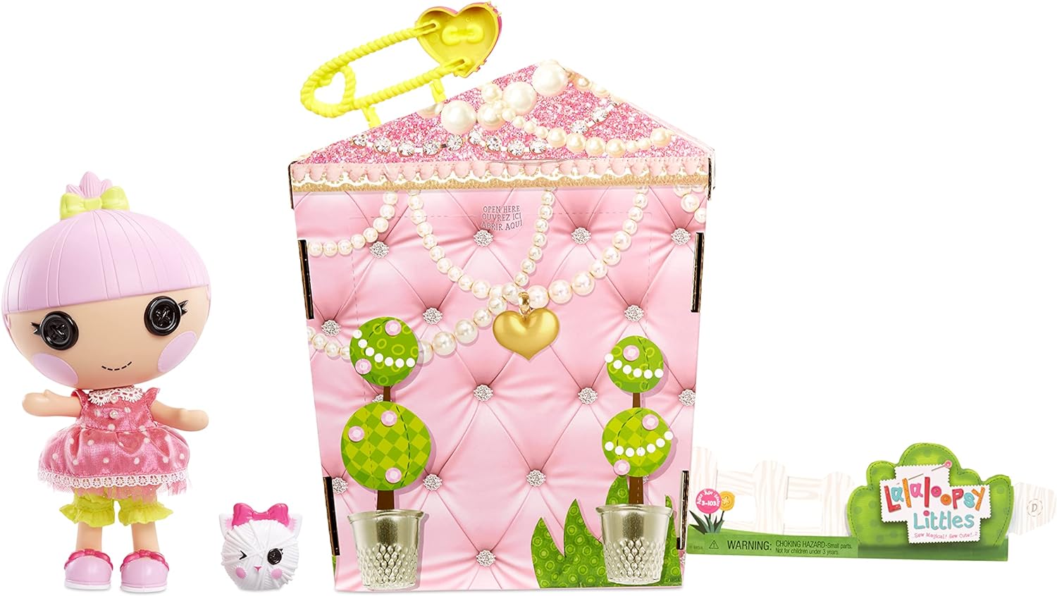 Lalaloopsy Littles Doll Trinket Sparkles and Pet Yarn Ball Kitten 7quot Princess Doll with Pink Outfit ampamp Accessories Reusable House Playset Gifts for Kids Toys for Girls Ages 3 4 5 to 103 Years Old