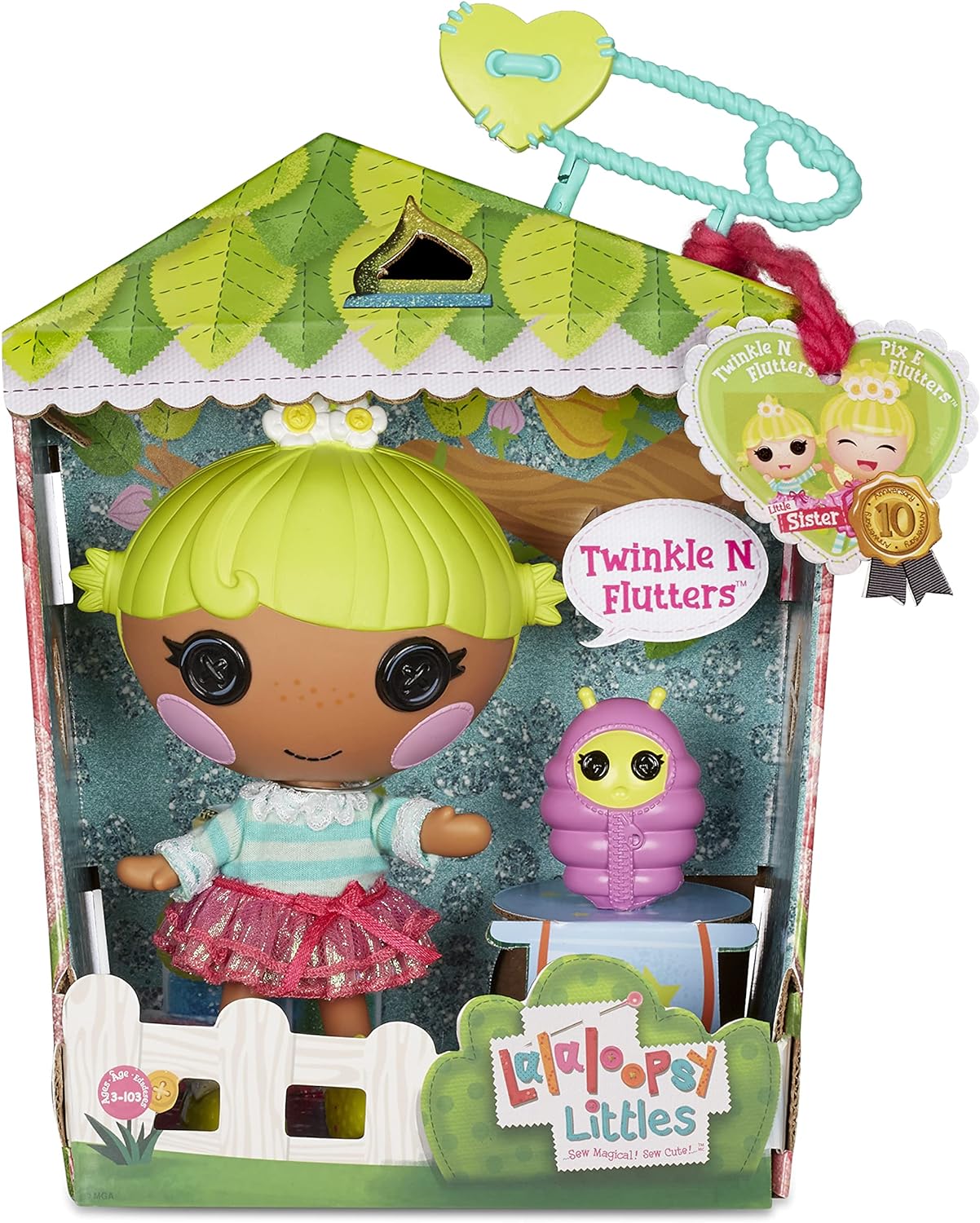 Lalaloopsy Littles Doll Twinkle N Flutters and Pet Baby Firefly 7quot Fairy Doll with PinkBlue Outfit ampamp Accessories Reusable House Playset Gifts for Kids Toys for Girls Ages 3 4 5 to 103 Years