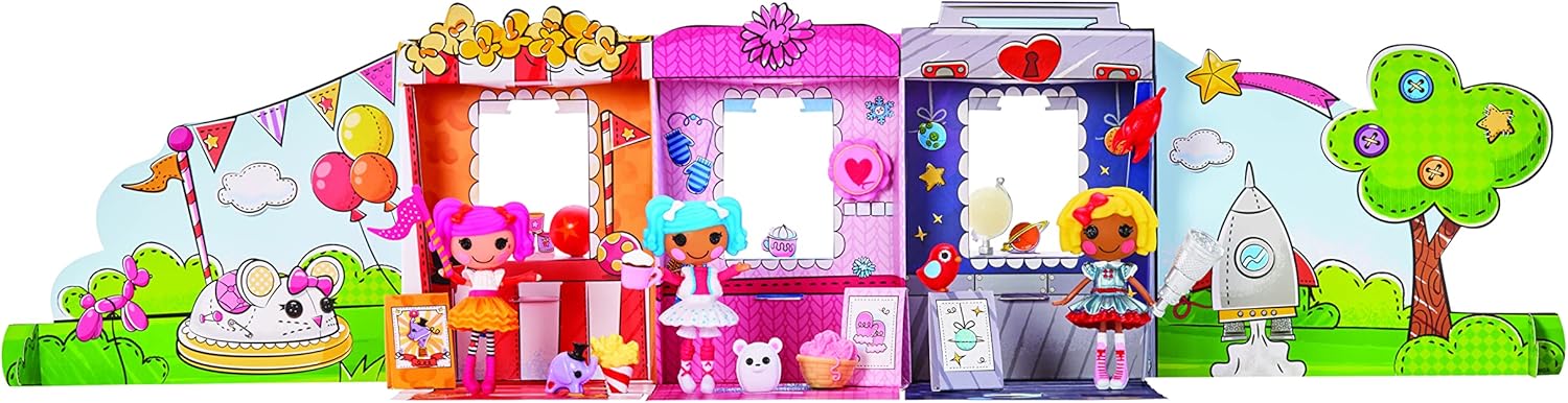 Lalaloopsy Mini Craft Fair Dolls ampamp Pets  3Pack with Peanut Big Top Mittens Fluff Dot Starlight Accessories ampamp Playset