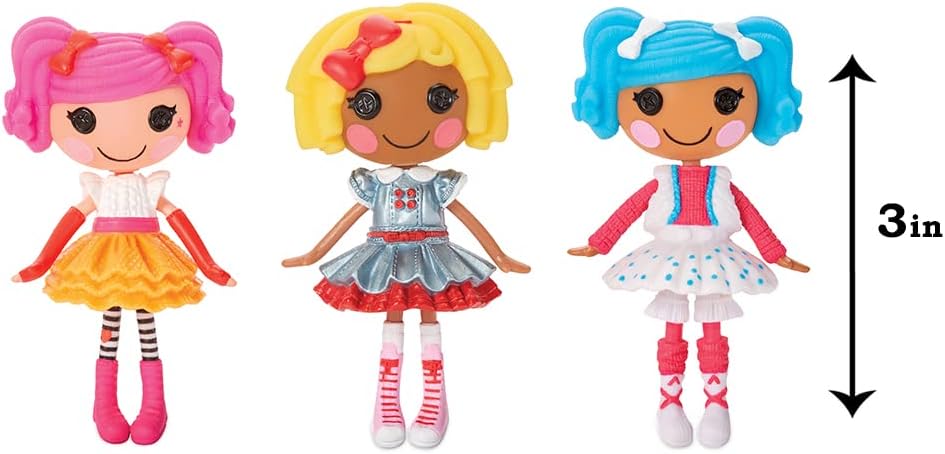 Lalaloopsy Mini Craft Fair Dolls ampamp Pets  3Pack with Peanut Big Top Mittens Fluff Dot Starlight Accessories ampamp Playset