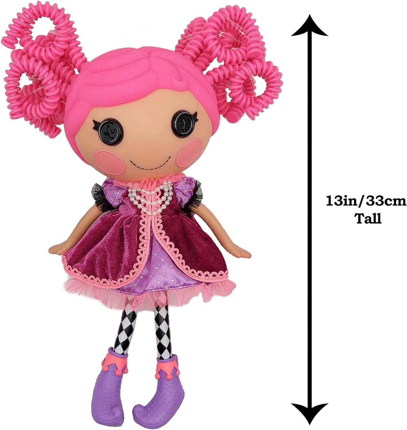 Lalaloopsy Silly Hair Doll  Confetti Carnivale with Pet Cat 13quot Masquerade Ball Party Theme Hair Styling Doll with Pink Hair ampamp 11 Accessories in Reusable Salon Package playset for Ages 3103