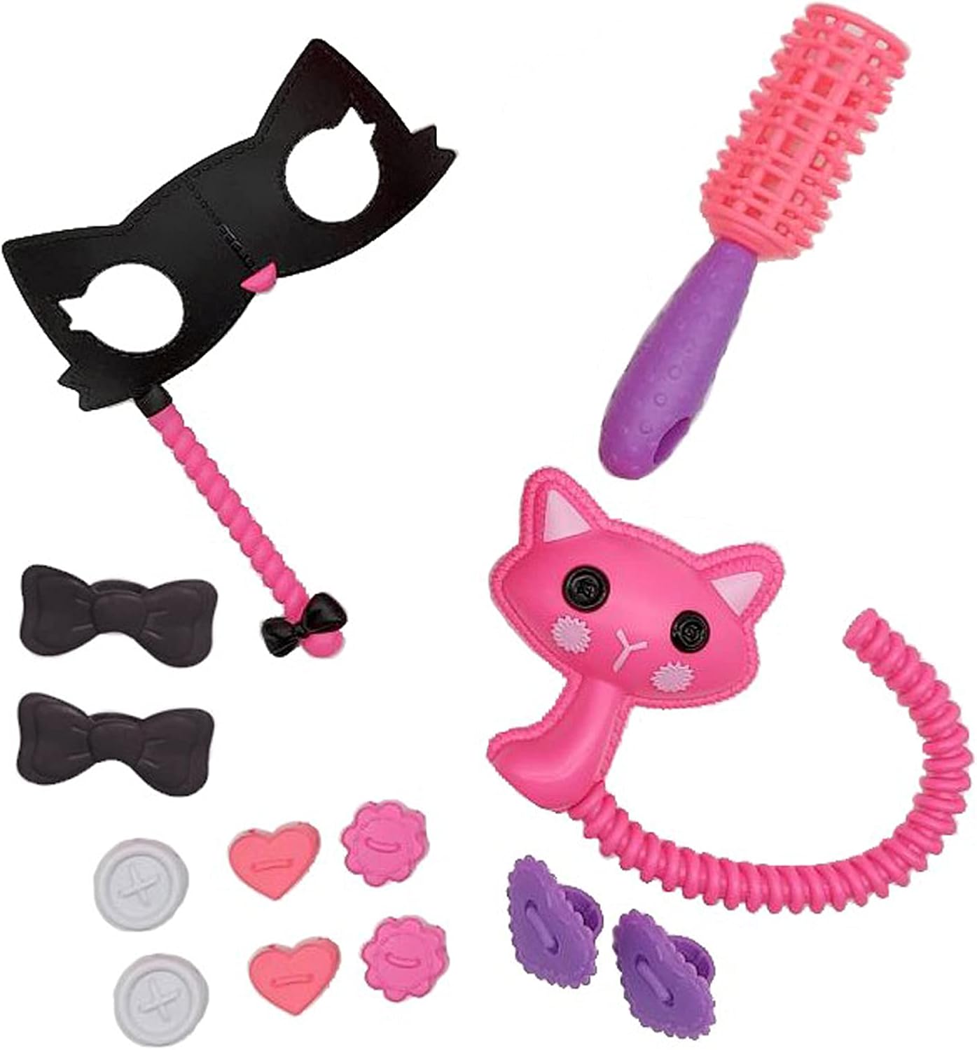 Lalaloopsy Silly Hair Doll  Confetti Carnivale with Pet Cat 13quot Masquerade Ball Party Theme Hair Styling Doll with Pink Hair ampamp 11 Accessories in Reusable Salon Package playset for Ages 3103