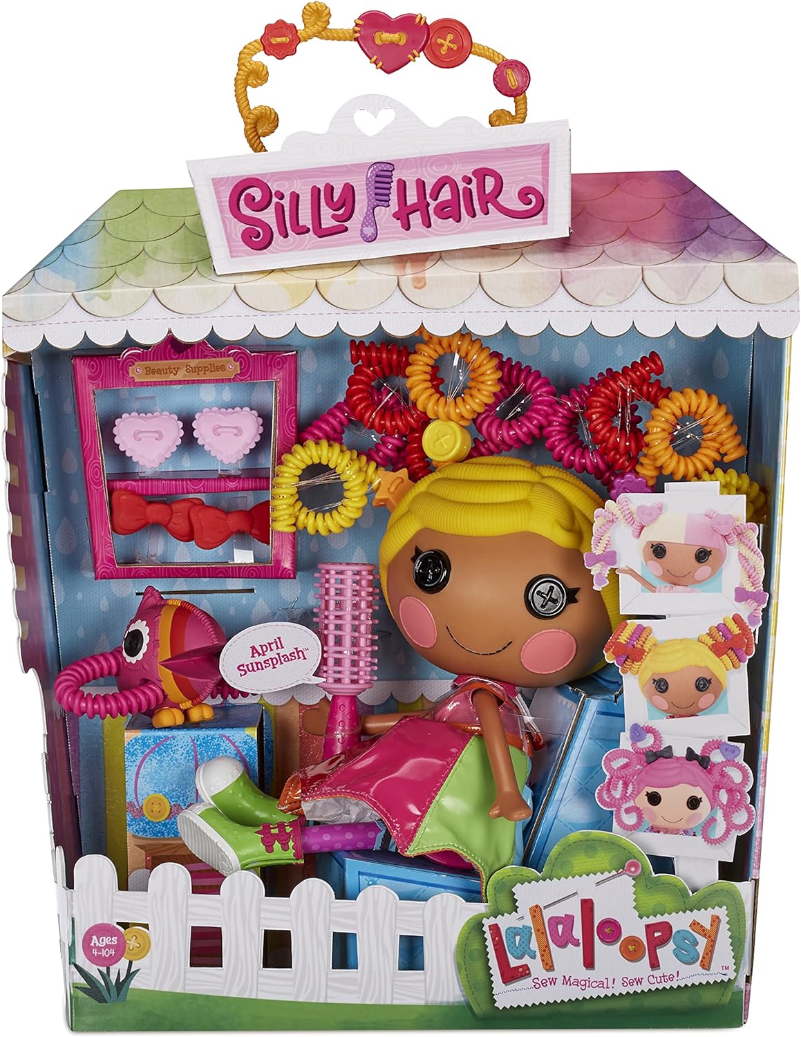 Lalaloopsy Silly Hair Doll April Sunsplash ampamp Pet Toucan 13quot Rainbow Hair Styling Doll with Multicolor Outfit ampamp 11 Accessories Reusable Salon Playset Kids Gifts Toys for Girls Ages 3 4 5 to 103