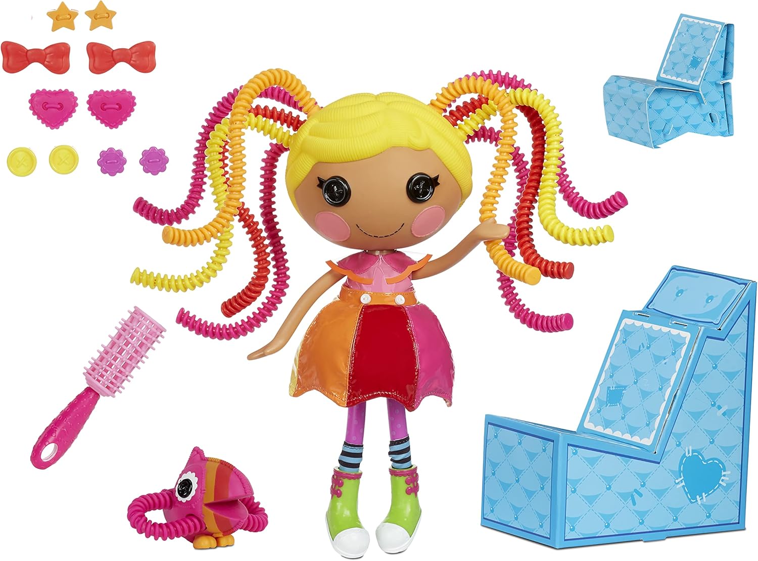 Lalaloopsy Silly Hair Doll April Sunsplash ampamp Pet Toucan 13quot Rainbow Hair Styling Doll with Multicolor Outfit ampamp 11 Accessories Reusable Salon Playset Kids Gifts Toys for Girls Ages 3 4 5 to 103