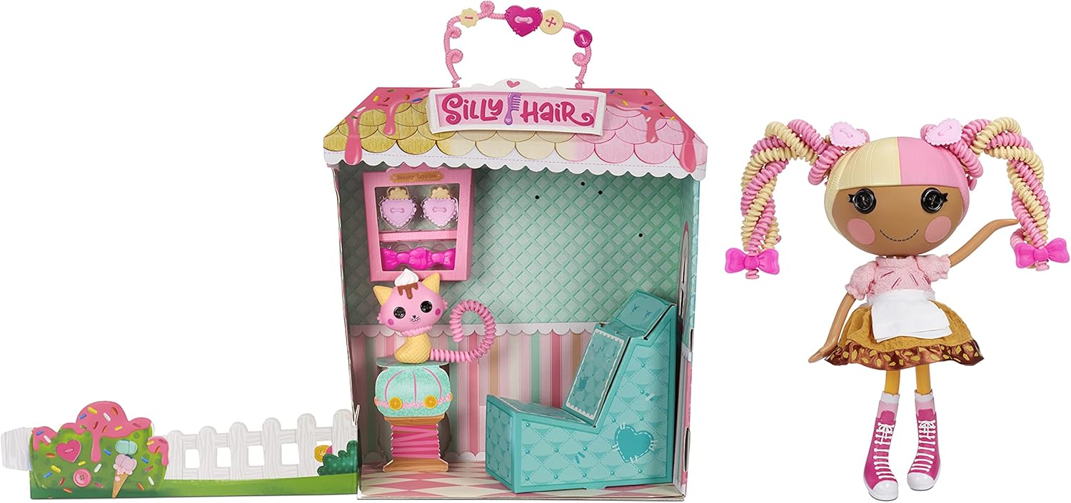 Lalaloopsy Silly Hair Doll Scoops Waffle Cone Doll and Pet Cat 13quot Ice Cream Multicolor Hair Styling Doll ampamp 11 Accessories Salon Playset Kids Gifts Toys for Girls Ages 3 4 5 to 103 Years Old