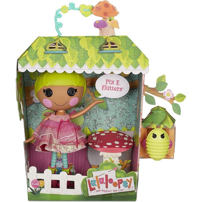 Lalaloopsy Doll Pix E Flutters ampamp Pet Firefly 13quot Fairy Doll with Florescent Yellow Hair Pink Outfit ampamp Accessories Reusable House Playset Gifts for Kids Toys for Girls Ages 3 4 5 to 103 Years