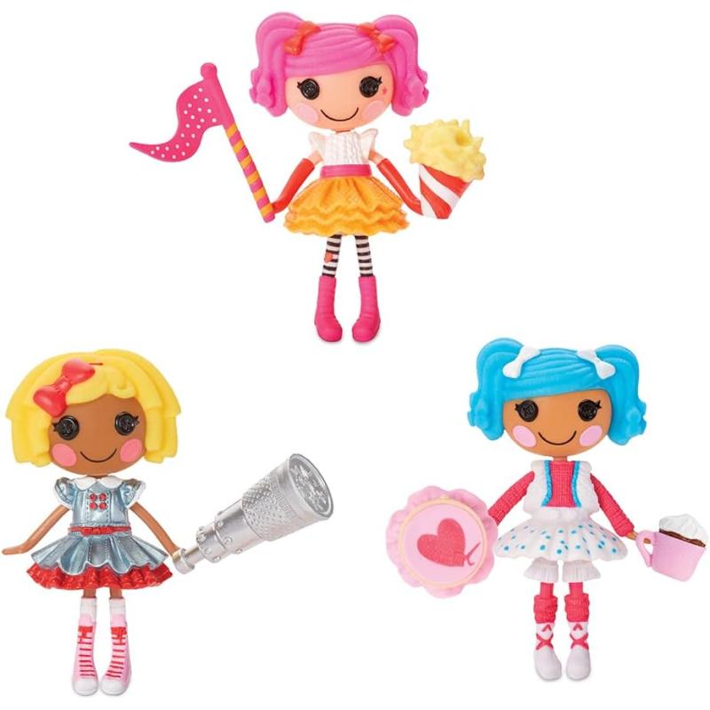 Lalaloopsy Mini Craft Fair Dolls ampamp Pets  3Pack with Peanut Big Top Mittens Fluff Dot Starlight Accessories ampamp Playset