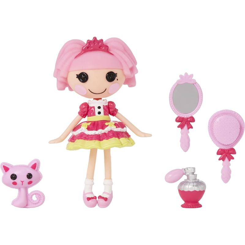 Lalaloopsy Mini Doll  Jewel Sparkles with Mini Pet Persian Cat 3quot Mini Princess Doll with Accessories in Reusable House Package playset for Ages 3103 Multicolor 579045