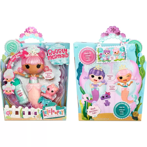Lalaloopsy Bubbly Mermaid Doll Laguna Sea Splash ampamp Pet Octopus Dolls Hair Makes Bubbles ampamp Pet Squirts Water Shell tub Bubbles Solution ampamp Reusable Packaging Playhouse for Ages 3103 578963