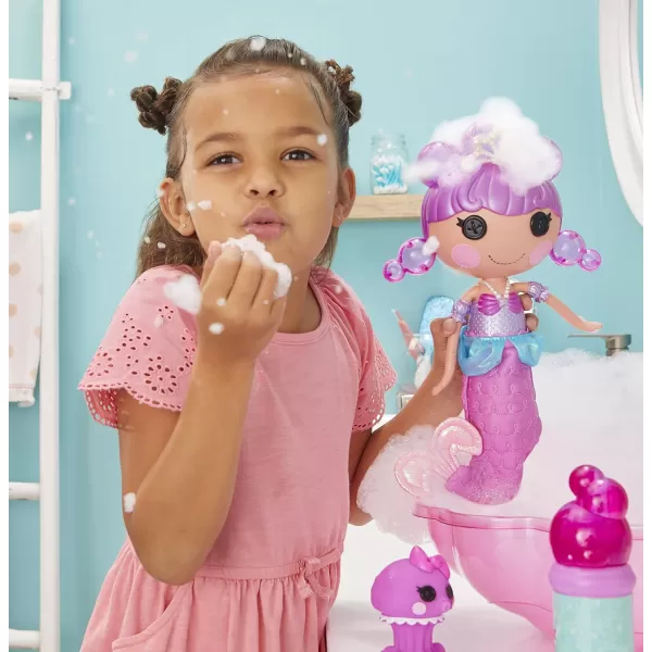 Lalaloopsy Bubbly Mermaid Doll Ocean Seabreeze ampamp Pet Jellyfish Dolls Hair Makes Bubbles ampamp Pet Squirts Water Shell tub Bubbles Solution ampamp Reusable Packaging Playhouse for Ages 3103 578970