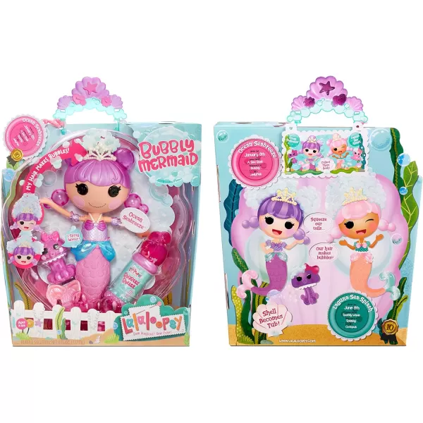 Lalaloopsy Bubbly Mermaid Doll Ocean Seabreeze ampamp Pet Jellyfish Dolls Hair Makes Bubbles ampamp Pet Squirts Water Shell tub Bubbles Solution ampamp Reusable Packaging Playhouse for Ages 3103 578970