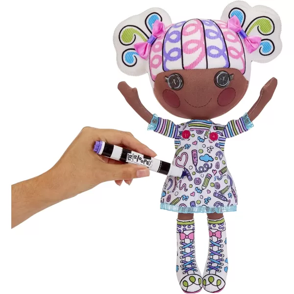 Lalaloopsy Color Me Doll  Penny Dots N Blots 13quot Artist Soft Doll  Pet Cheetah Washable Markers Removable Fashions Reusable Playset Easel ampamp Canvases  Draw Color Wash ampamp Repeat