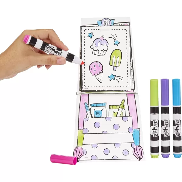 Lalaloopsy Color Me Doll  Penny Dots N Blots 13quot Artist Soft Doll  Pet Cheetah Washable Markers Removable Fashions Reusable Playset Easel ampamp Canvases  Draw Color Wash ampamp Repeat