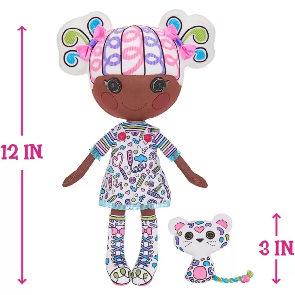 Lalaloopsy Color Me Doll  Penny Dots N Blots 13quot Artist Soft Doll  Pet Cheetah Washable Markers Removable Fashions Reusable Playset Easel ampamp Canvases  Draw Color Wash ampamp Repeat