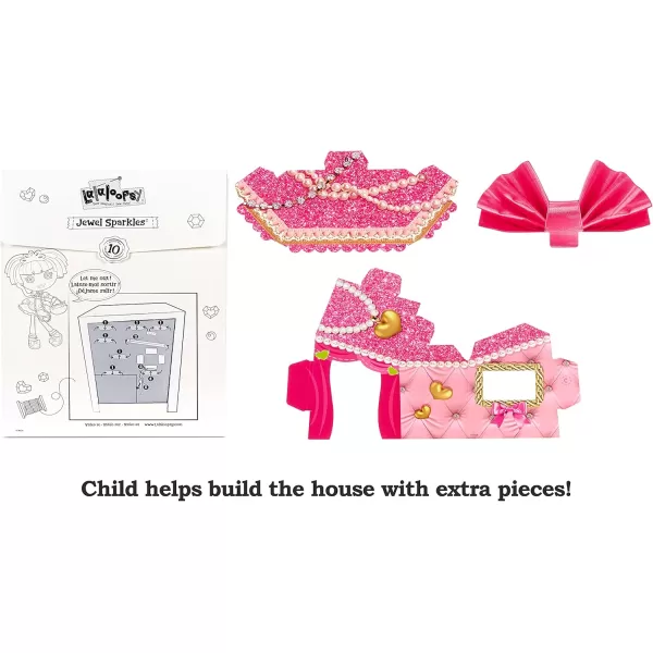 Lalaloopsy Jewel Sparkles and Pet Persian Cat 13quot Princess Doll with Pink Hair Pink Outfit and Accessories Reusable House Playset Gifts for Kids Toys for Girls Ages 3 4 5 to 103 Years Old