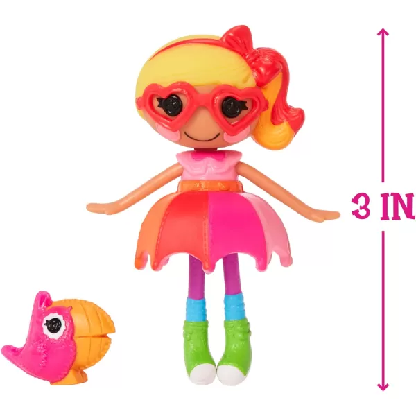Lalaloopsy Mini Doll  April Sunsplash with Mini Pet Toucan 3quot Colorful Doll with Umbrella Watering can ampamp More Accessories in Reusable Package playset for Ages 3103Multicolor579083
