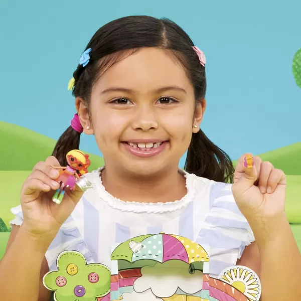 Lalaloopsy Mini Doll  April Sunsplash with Mini Pet Toucan 3quot Colorful Doll with Umbrella Watering can ampamp More Accessories in Reusable Package playset for Ages 3103Multicolor579083