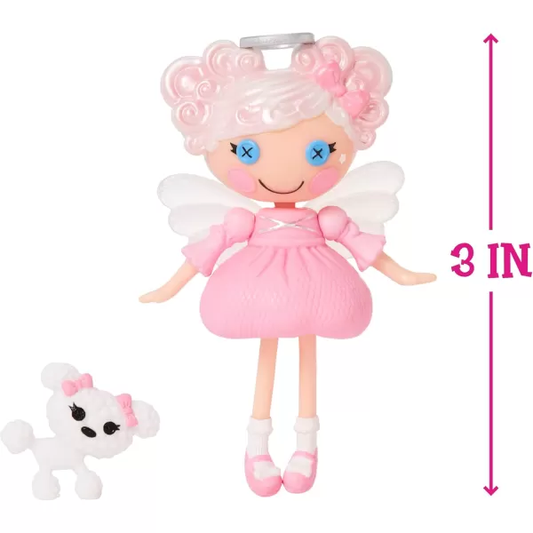 Lalaloopsy Mini Doll  Cloud E Sky with Mini Pet Poodle 3quot Angel Mini Doll with White Hair Halo Wings and Accessories in Reusable House Package playset for Ages 3103 Multicolor 579038