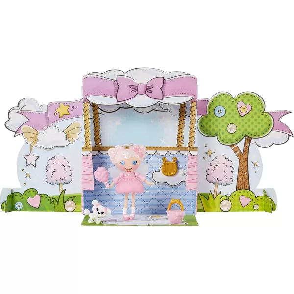 Lalaloopsy Mini Doll  Cloud E Sky with Mini Pet Poodle 3quot Angel Mini Doll with White Hair Halo Wings and Accessories in Reusable House Package playset for Ages 3103 Multicolor 579038