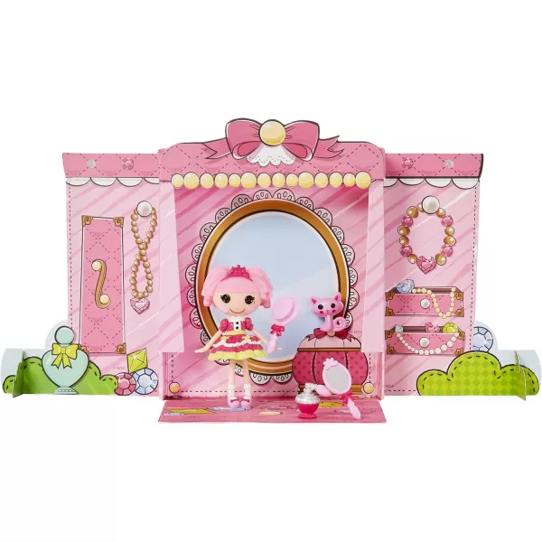 Lalaloopsy Mini Doll  Jewel Sparkles with Mini Pet Persian Cat 3quot Mini Princess Doll with Accessories in Reusable House Package playset for Ages 3103 Multicolor 579045
