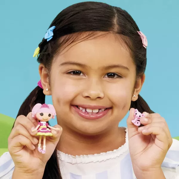 Lalaloopsy Mini Doll  Jewel Sparkles with Mini Pet Persian Cat 3quot Mini Princess Doll with Accessories in Reusable House Package playset for Ages 3103 Multicolor 579045