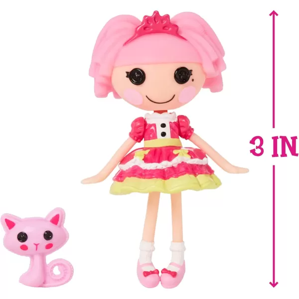 Lalaloopsy Mini Doll  Jewel Sparkles with Mini Pet Persian Cat 3quot Mini Princess Doll with Accessories in Reusable House Package playset for Ages 3103 Multicolor 579045