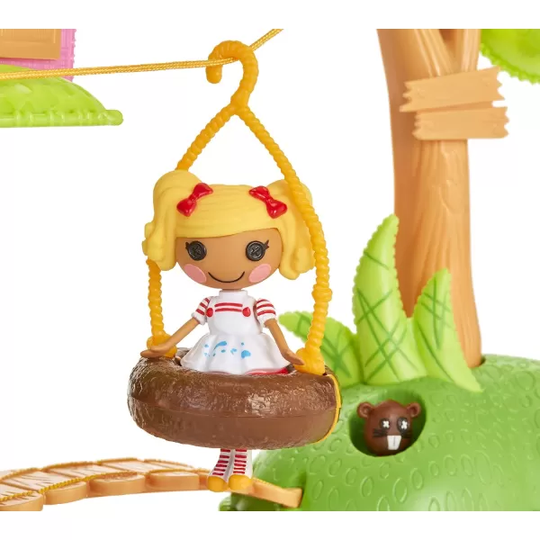 Lalaloopsy Mini Treehouse Playset with 2 Dolls 2 Pets and 18 Accessories Tire Swing Zipline Hammocks Clubhouse Artist Spot Splatter Splash ampamp Pirate Patch Treasurechest