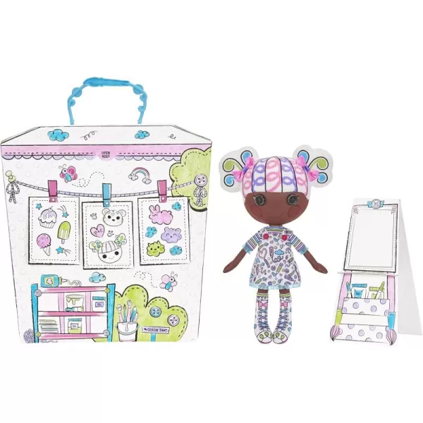 Lalaloopsy Color Me Doll  Penny Dots N Blots 13quot Artist Soft Doll  Pet Cheetah Washable Markers Removable Fashions Reusable Playset Easel ampamp Canvases  Draw Color Wash ampamp Repeat